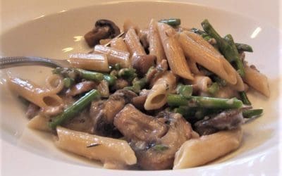 Off Topic: Creamy Skillet Penne with Mushrooms and Asparagus
