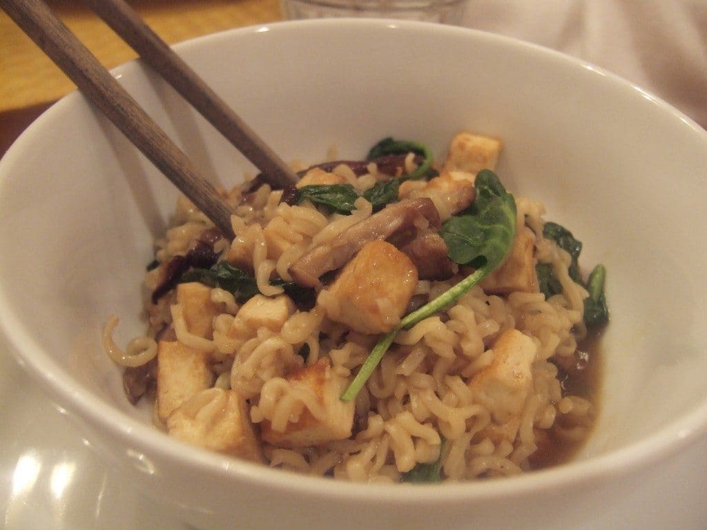 Off Topic: Hot and Sour Ramen with Tofu, Shiitakes and Spinach