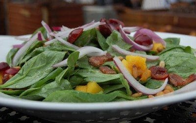 Jerusalem: Baby Spinach Salad with Dates and Almonds