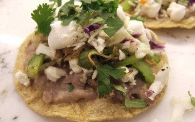 Vegetable and Bean Tostadas