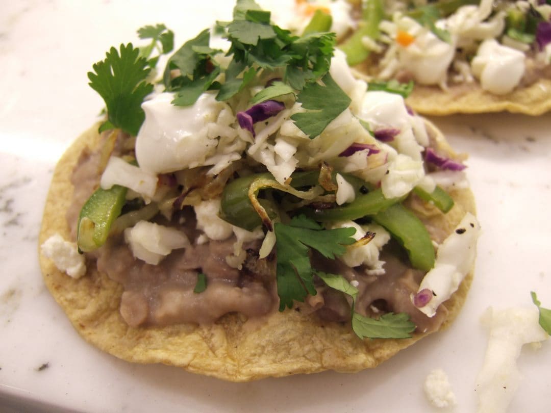 Vegetable and Bean Tostadas