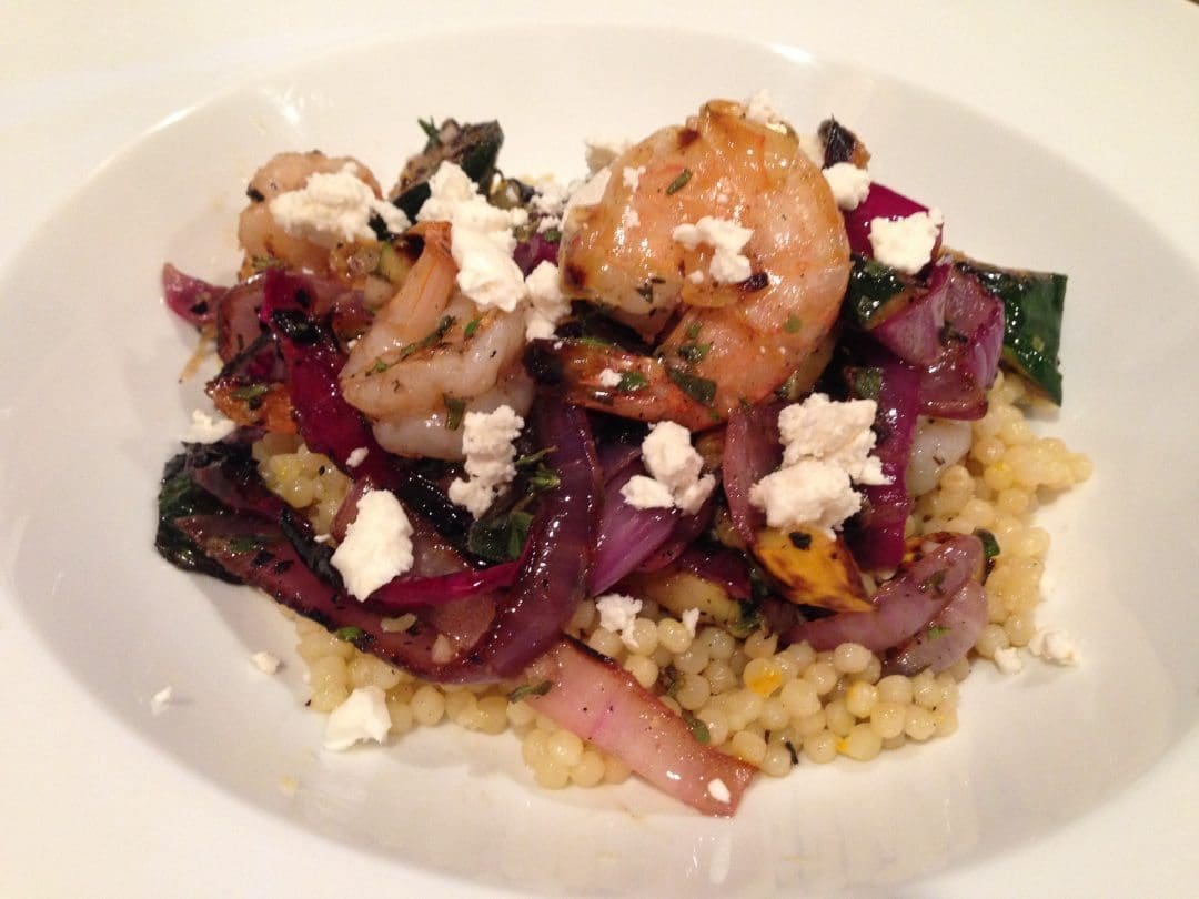 Grilled Shrimp and Vegetables with Pearl Couscous