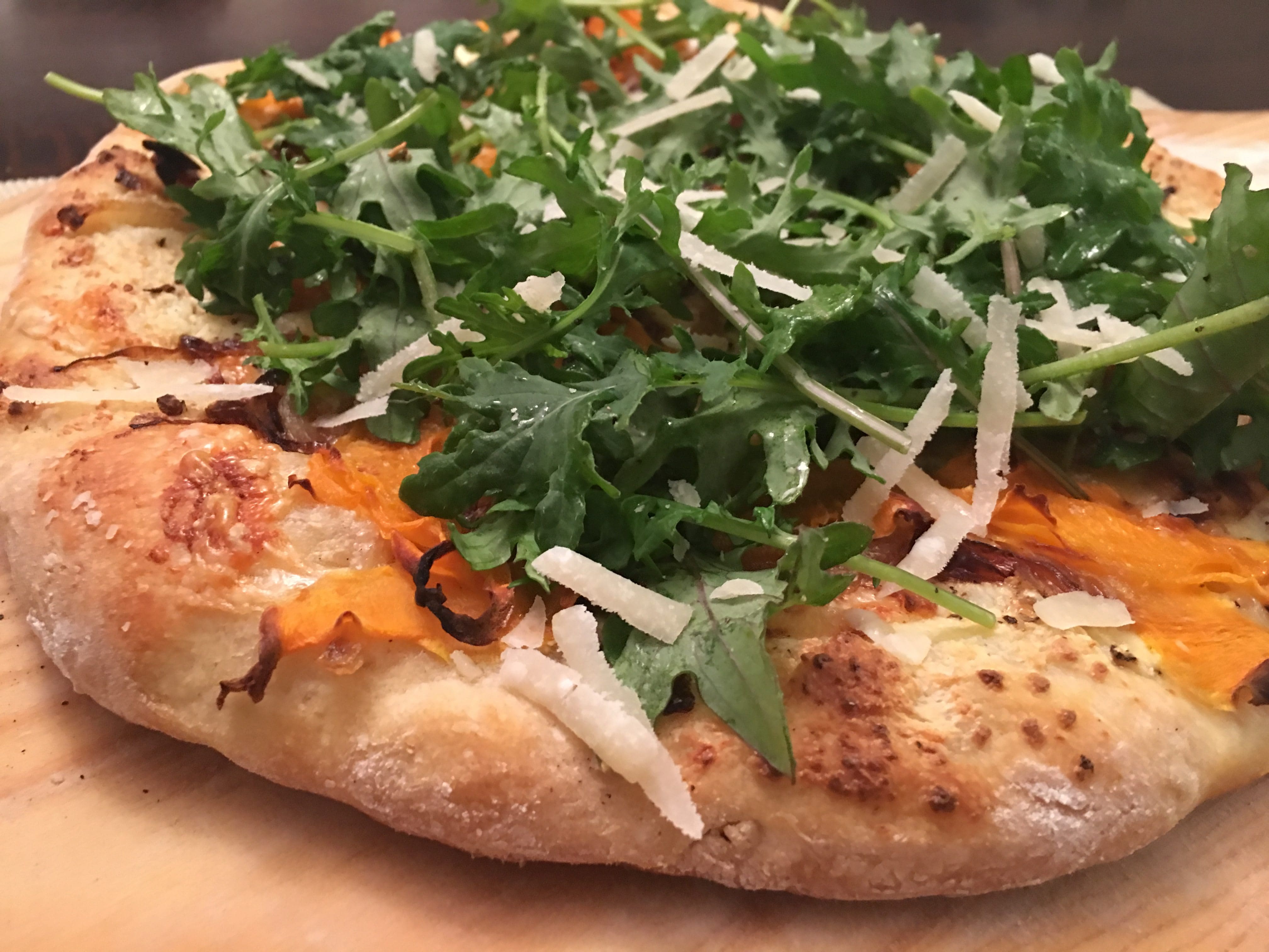Squash and Ricotta Pizza with Sage and Arugula