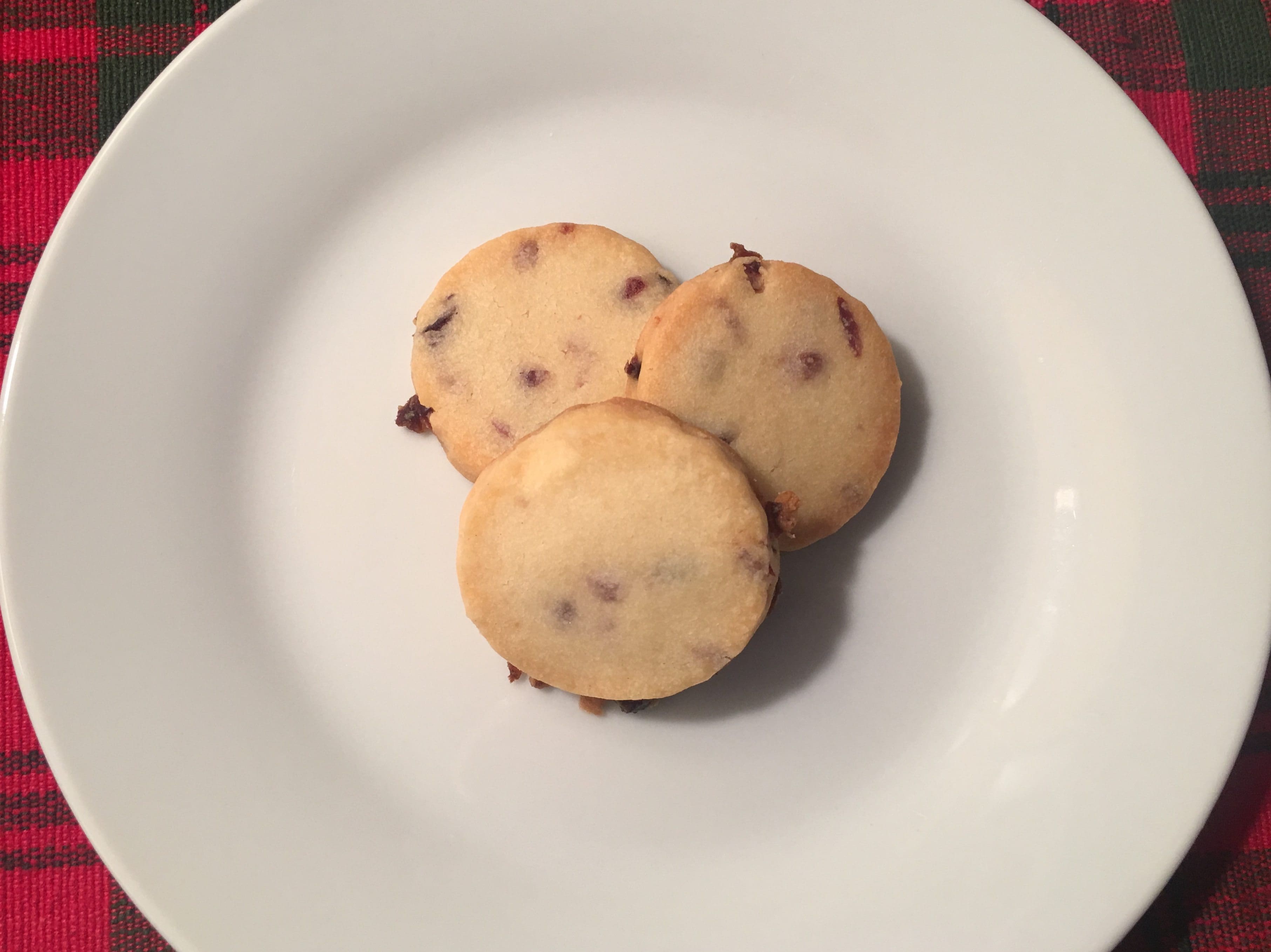 Dried Cranberry Shortbread Cookies