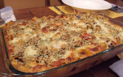 Off Topic: Rigatoni with Eggplant and Pine Nut Crunch