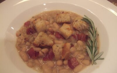 Off Topic: White Bean Soup with Rosemary Croutons