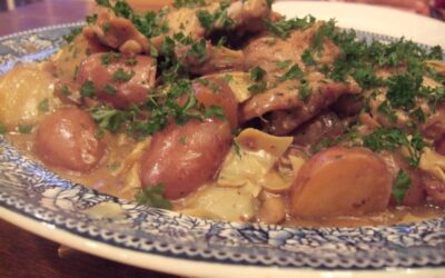 Perfect One-Dish Dinners: Coq au Vin Blanc with Spring Vegetables